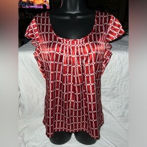 Fred David Ruffled Cap Sleeve Blouse